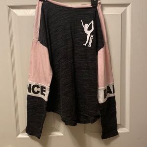 Justice Pink and Black Dance Sweatshirt With Hoodie